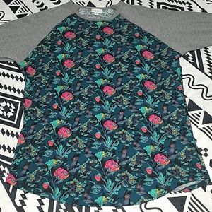 Floral pink and green Lularoe Randy XL